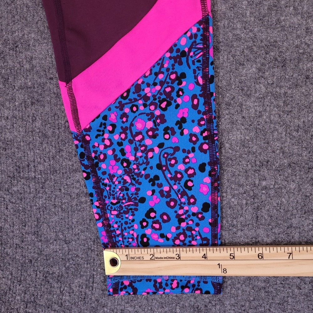 Lilly Pulitzer Luxletic Cropped Leggings Women M Purple Floral Athletic Gym Yoga - Picture 12 of 13